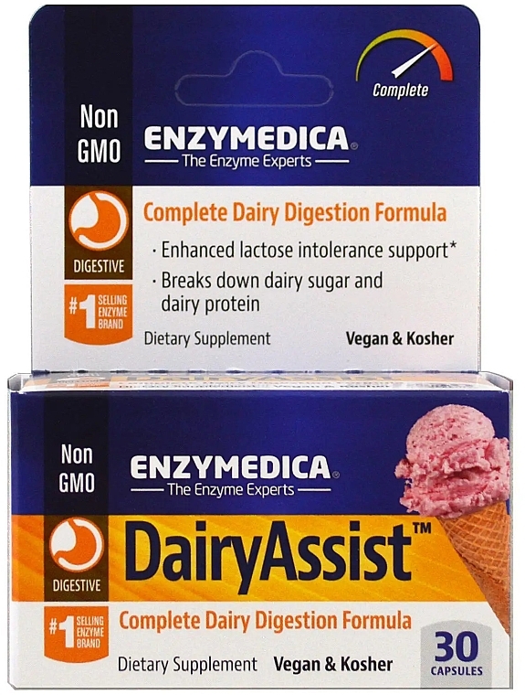 Food Supplement 'Enzymes for Lactose Digestion' - Enzymedica DairyAssist — photo N1