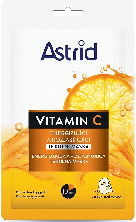 Brightening Vitamin C Mask - Astrid Vitamin C Energizing And Brightening Textile Mask — photo N1