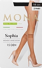 Sophia Knee Socks 15 Den, 2 pairs, grafit - Mona — photo N1