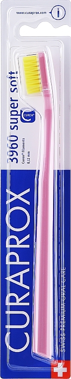 Toothbrush "Super Soft", pink-yellow - Curaprox — photo N1