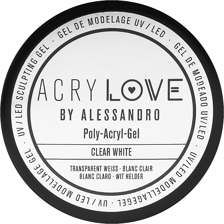 Polyacrylic Nail Gel - Alessandro International AcryLove Poly-Acryl-Gel Clear White — photo N11