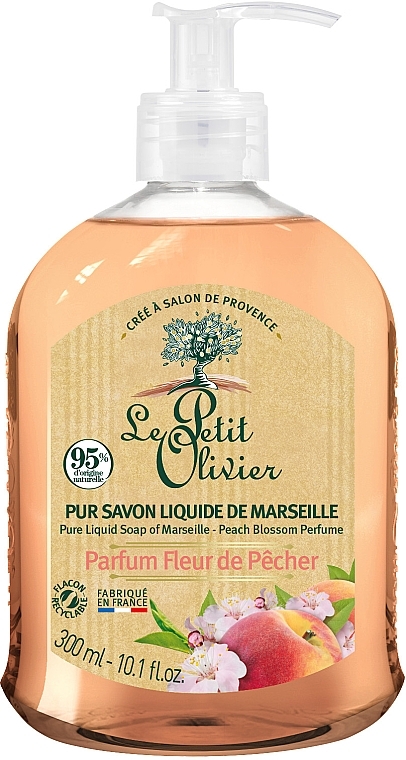 Liquid Soap with Peach Blossom Scent - Le Petit Olivier Pure Liquid Soap of Marseille Peach Blossom — photo N2