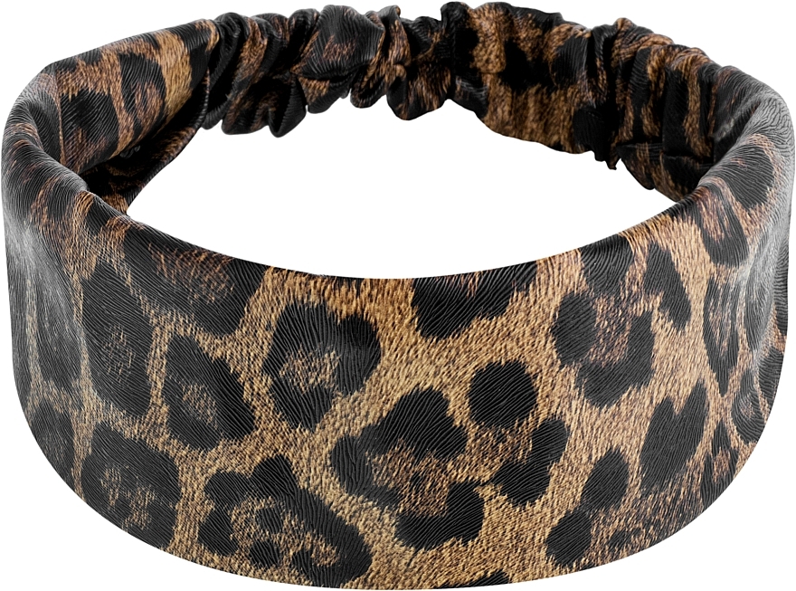 Faux Leather Classic Headband, brown leopard - MAKEUP Hair Accessories — photo N4