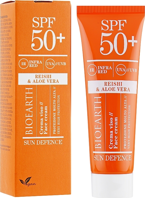 Sun Defence Reishi & Aloe Vera Cream SPF50 - Bioearth Sun Defence Reishi & Aloe Vera — photo N1