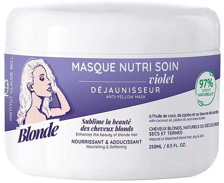 Blonde Hair Mask - Institut Claude Bell Blonde Nourishing & Softening Violet Mask — photo N1
