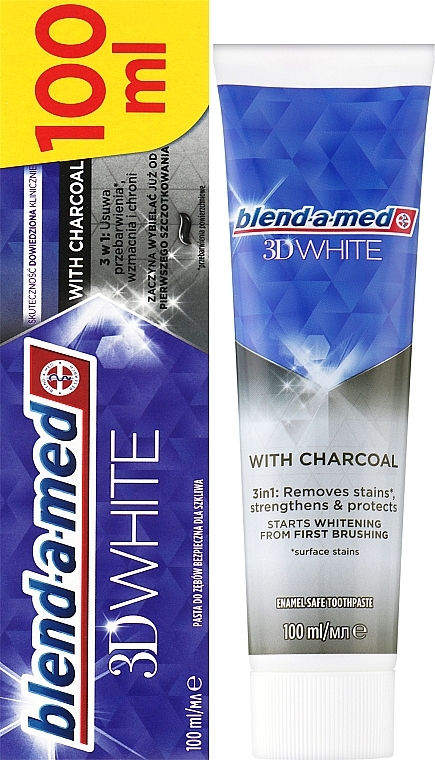 Whitening & Deep Cleansing Toothpaste with Charcoal Extract - Blend-a-med 3D White — photo N2