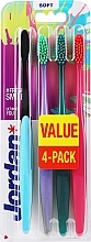 Fragrances, Perfumes, Cosmetics Soft Toothbrush, black-blue, violet-lime, green, pink - Jordan Ultimate You Soft