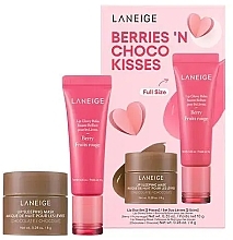 Fragrances, Perfumes, Cosmetics Lip Set - Laneige Berries N Choco Kisses (lip mask/8g + lip/balm/10g)