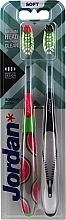 Fragrances, Perfumes, Cosmetics Individual Clean Soft Toothbrush, transparent with watermelons + black - Jordan Individual Clean Soft