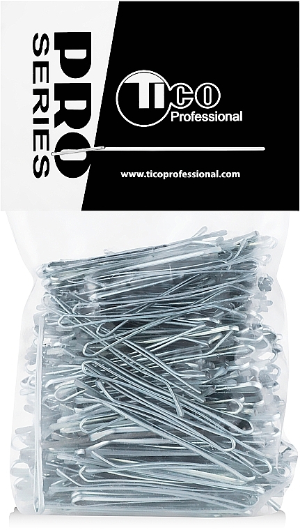 Straight Hair Grips, 40 mm, silver - Tico Professional — photo N2