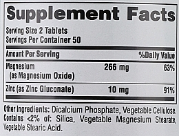 Supplement 'Magnesium with Zinc' - Puritan's Pride Magnesium With Zinc — photo N3