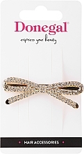 Hair Clip, FA-5712+1, gold bow with rhinestones - Donegal — photo N1