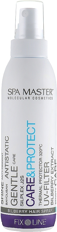 Thermal Protective Blueberry Spray" - Spa Master Care&Protect Bilberry Hair Spray — photo N1