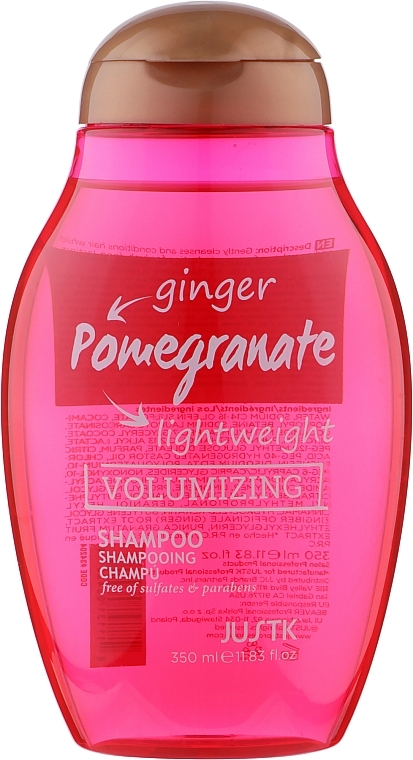 Volumizing & Softening Sulfate-Free Shampoo with Ginger & Pomegranate Extracts - JustK — photo N1