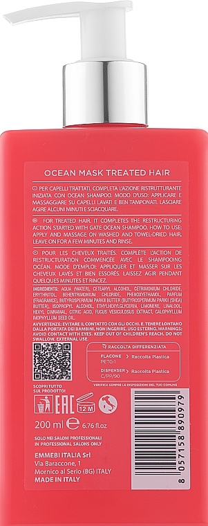 Colored & Damaged Hair Mask - Emmebi Italia Gate 43 Wash Ocean Mask Treated Hair — photo N2