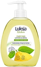 Lemon & Basil Liquid Soap - Luksja Kitchen Purifying Lemon & Basil Caring Hand Wash — photo N1