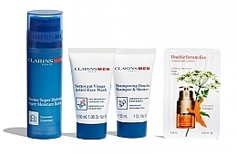 Fragrances, Perfumes, Cosmetics Set - Clarins Men Hydration Essentials (f/balm/50 ml + wash/gel/30 ml + shm/sh/gel/30 ml + eye/ser/0.9 ml)