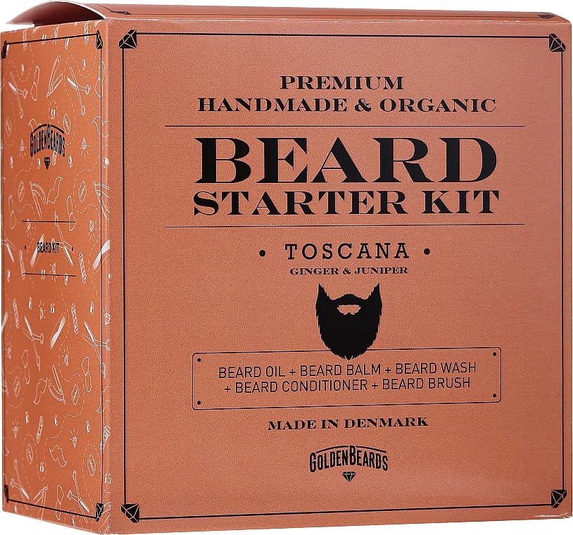 Set - Golden Beards Starter Beard Kit Toscana (balm/60ml + oil/30ml + shm/100ml + cond/100ml + brush) — photo N1