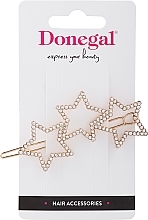 Fragrances, Perfumes, Cosmetics Hair Clip, FA-5704+2, metallic, gold stars with straps - Donegal