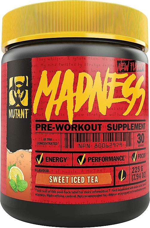 Iced Tea Pre-Workout Complex - Mutant Madness Sweet Iced Tea — photo N1