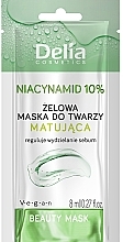 Fragrances, Perfumes, Cosmetics Mattifying Gel Face Mask with Niacinamide 10% - Delia Beauty Mask