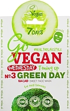 GIFT! Sheet Face Mask 'For Real Bunnies' - 7 Days Go Vegan Wednesday Green Day — photo N1