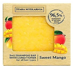 Fragrances, Perfumes, Cosmetics Sweet Mango Shampoo-Conditioner Bar - Stara Mydlarnia Sweet Mango 2in1 Shampoo Bar