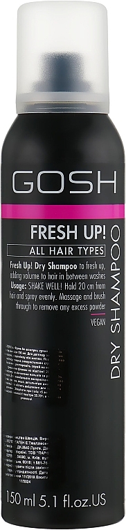 Volumizing Dry Shampoo - Gosh Copenhagen Fresh Up! Clear Dry Shampoo — photo N1