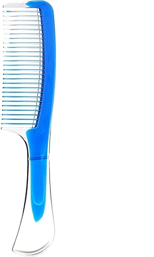 Hair Comb with Clear Handle, blue - Inter-Vion — photo N1