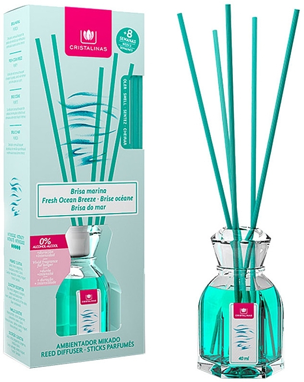 Reed Diffuser "Fresh Ocean Breeze" - Cristalinas Reed Diffuser — photo N1