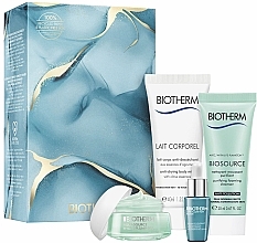 Fragrances, Perfumes, Cosmetics Set - Biotherm Aquasource (f/gel/15ml + f/ser/7ml + sh/milk/40ml + f/cleanser/20ml)