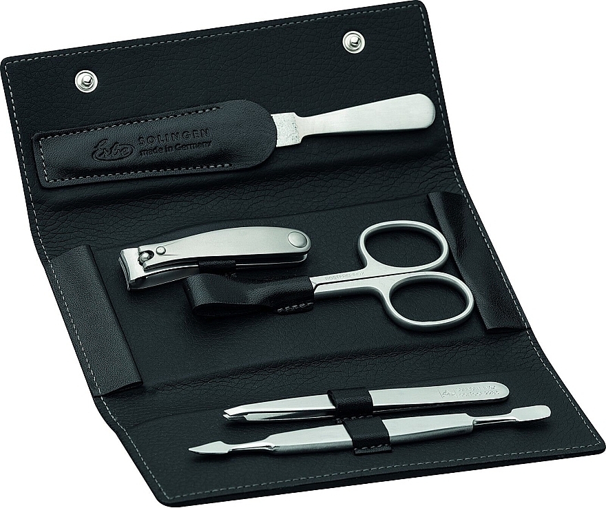 Manicure Set 'Stone', 5 pcs - Erbe Solingen Manicure Snap Button Case Range — photo N1