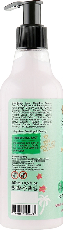 Body Lotion "Strawberry Vacation" - Planeta Organica Natural Body Lotion Strawberry Vacation — photo N2