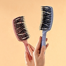 Hair Brush with Boar Bristles, blue - myBuddy — photo N4