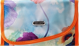 Fragrances, Perfumes, Cosmetics Makeup Bag with Mirror "Poppy" 93654, orange, flowers - Top Choice