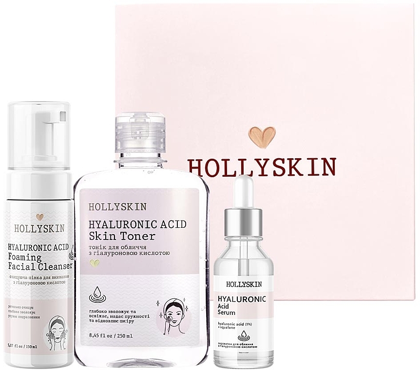 Set - Hollyskin Hyaluronic Acid Basic Care (foam/150ml + ser/50ml + toner/250ml) — photo N2