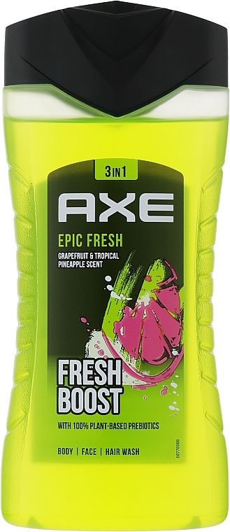 Shower Gel 3in1 - Axe Epic Fresh Boost 3 In1 Formula Body, Face And Hair Wash — photo N1