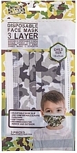 Fragrances, Perfumes, Cosmetics Disposable Face Masks for Kids, 3 pcs. - Trendy Camo Face Mask