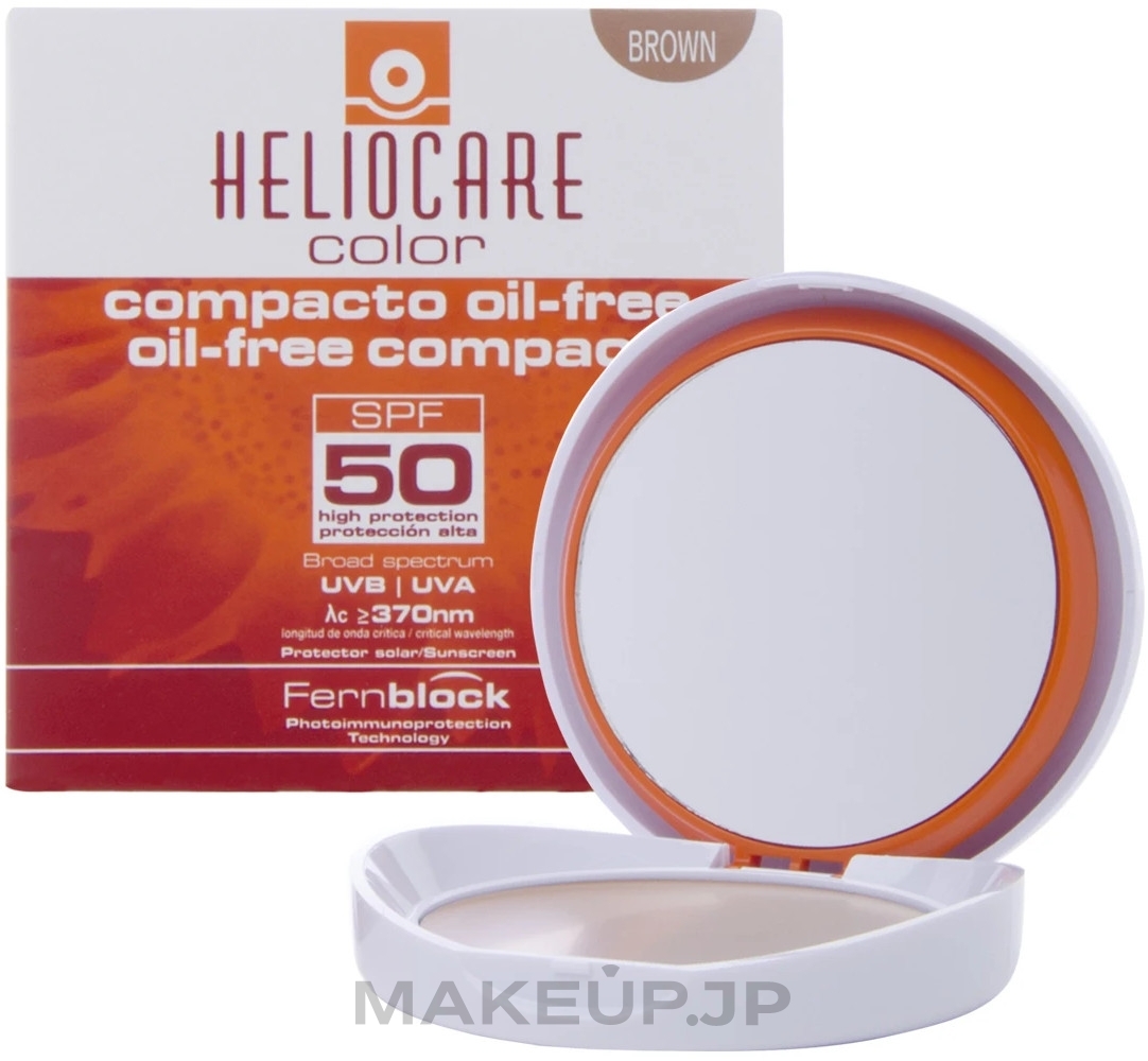 Oily and Combination Skin Compact Cream Powder - Cantabria Labs Heliocare Color Compact Oil-Free Spf 50 — photo Brown