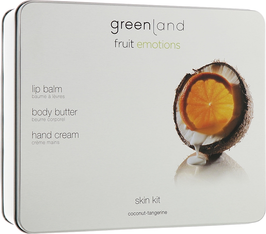 Set - Greenland Fruit Emotion Coconut Tangerine (lip/balm/3.9g + b/butter/120ml + h/cr/75ml) — photo N1