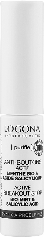 Antibacterial Spot BIO Cream "Mint & Willow Bark Salicylic Acid" - Logona Sos Boutons Active Spot Cream — photo N2