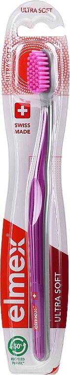Toothbrush, ultra soft, gray-purple - Elmex Swiss Made Ultra Soft Toothbrush — photo N1