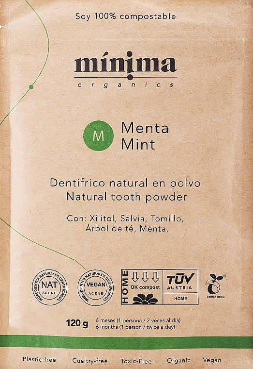 Natural Tooth Powder in Compostable Paper Bag - Minima Organics Natural Tooth Powder — photo N3