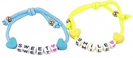 Fluorescent Bracelet with Pendants, 2 pcs, 6446, blue and yellow - Donegal — photo N1