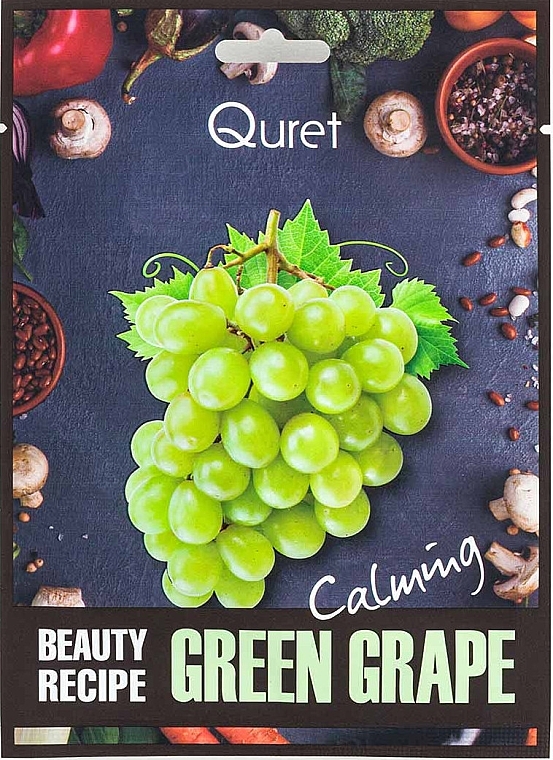 Sheet Mask with Grape Extract - Quret Beauty Recipe Mask Green Grape Calming — photo N2