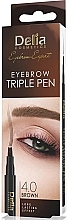 Brow Marker - Delia Cosmetics Eyebrow Triple Pen  — photo N2