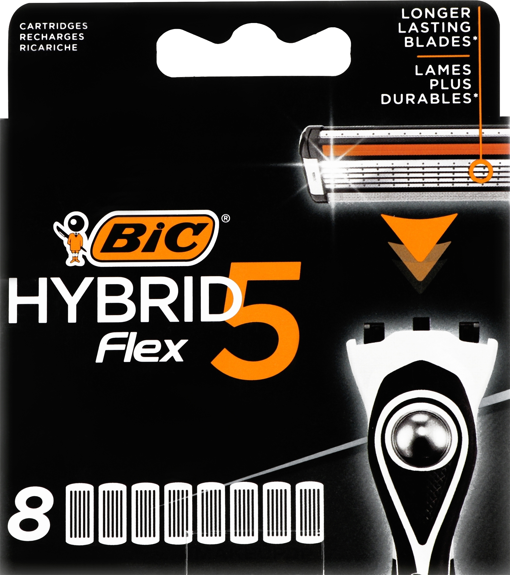 Flex 5 Hybrid Shaving Cartridges, 8 pcs - Bic — photo 8 szt.