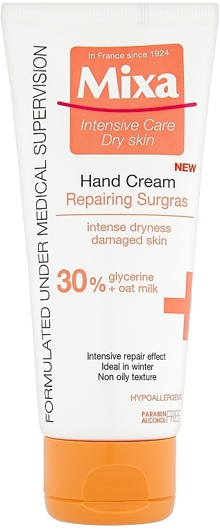 Moisturizing Hand and Nail Cream - Mixa Intensive Care Dry Skin Hand Cream Repairing Surgras — photo N3