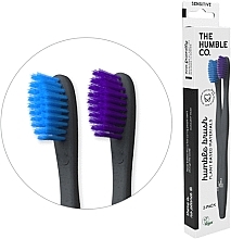 Plant Toothbrush Set, soft, purple/blue - The Humble Co. Adult Soft Toothbrush Kit (2pcs) — photo N3