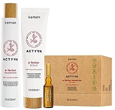 Fragrances, Perfumes, Cosmetics Set - Kemon Active P Factor Hair Loss Prevention Kit (shm/250ml+treatm/150ml+lot/24x6ml)